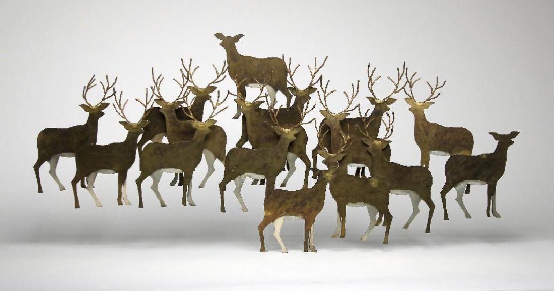 Curtis Jere Brass Brutalist Deer Wall Sculpture (1 of 2)