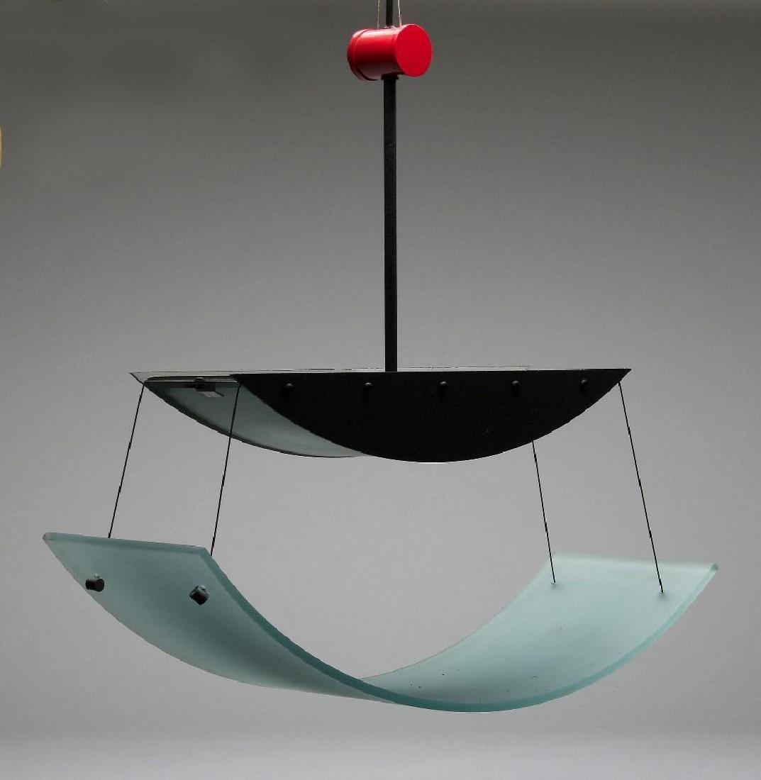 George Kovacs Tenjo Ceiling Lamp 7068: With original Kovacs NYC letterhead assembly instructions. Approx 24 in. H x 29 in. W x 9 in. D.