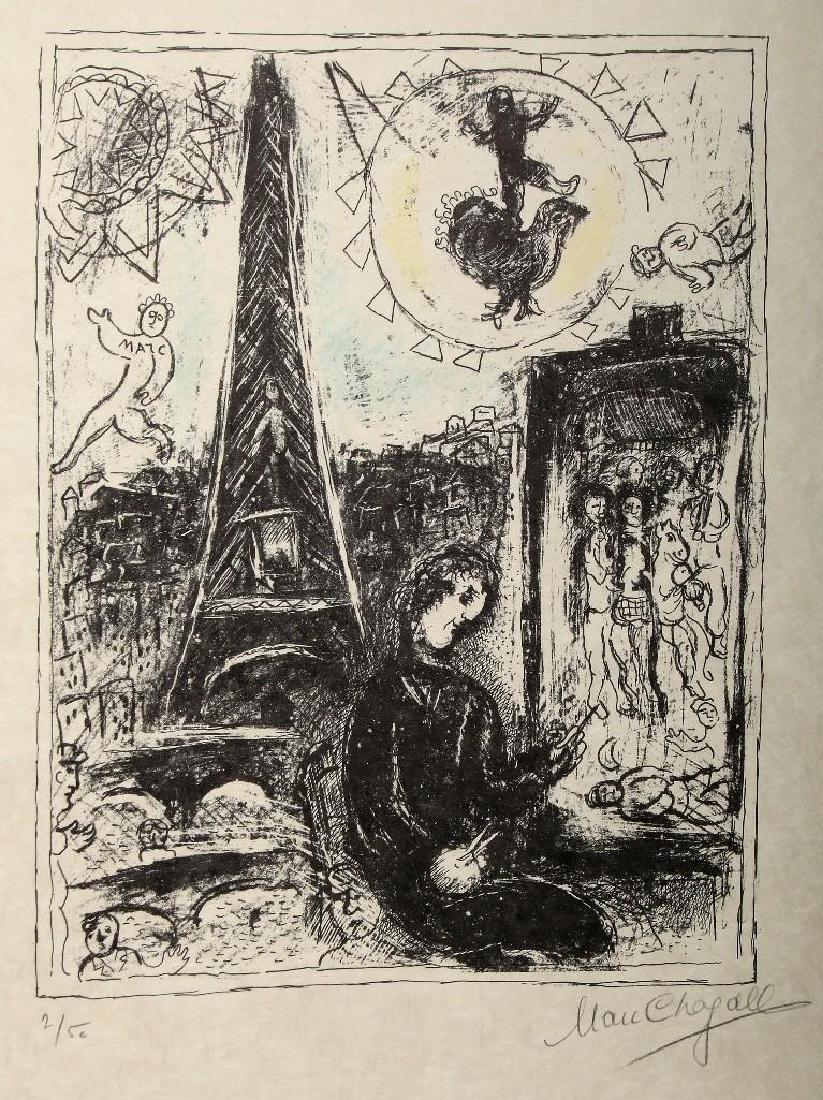 Marc Chagall Signed Painter at the Eiffel Tower (1 of 4)