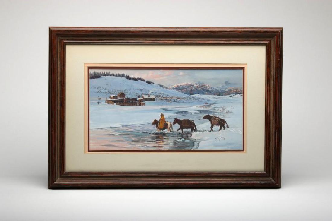 Wayne Justis Signed Home Before Dark Watercolor (1 of 5)