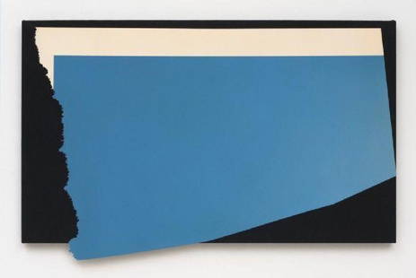 Kim Fisher, Magazine Painting (Caribbean Blue..) 2013: Kim Fisher. Magazine Painting (Caribbean Blue/Horizontal). 2013. Oil on aluminum on dyed linen. Signed, titled and dated on reverse. 31.75 x 53 inches (80.6 x 134.6cm)