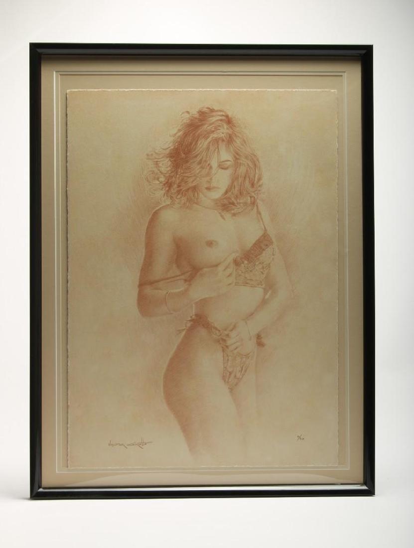 Walter Girotto Print Tender Moment 5/50 COA: Giclee on Paper, circa 2000. Framed. Includes Certificate of Authenticity. Robert Bane Editions. Approx. image size 27 in x 19 in.