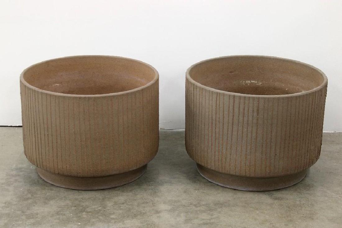 Pair Large Pots by David Cressey Earthenware: Approx. 22.5 in Dia. x 16.5 in H.