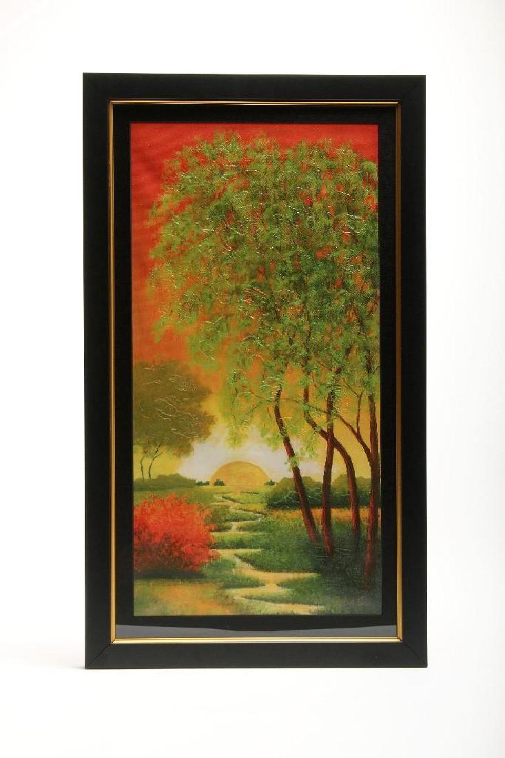Julia G., Coral Sunset 2010 Giclee on Canvas 6/50 COA: Original giclee on canvas. Signed and numbered by artist. Includes Certificate of Authenticity. Approx. image size 24 in H x 12 in W. Framed.