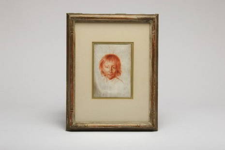 17th Century Old Master Drawing, Italian School: Artist Unknown. Visible approx 6 in x 4.25 in. Frame 13.5 in x 10.75 in.