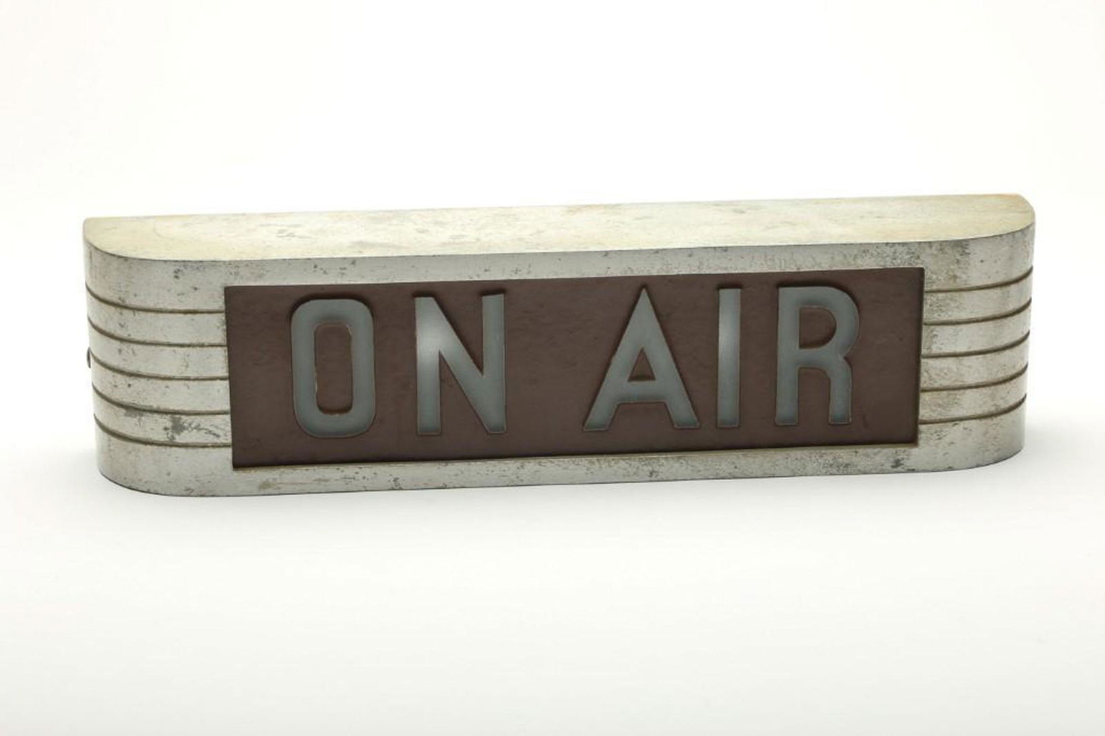 Vintage RCA Art Deco ON AIR Lighted Sign: Approx. 14 in L x 3.5 in H x 2.75 in D.