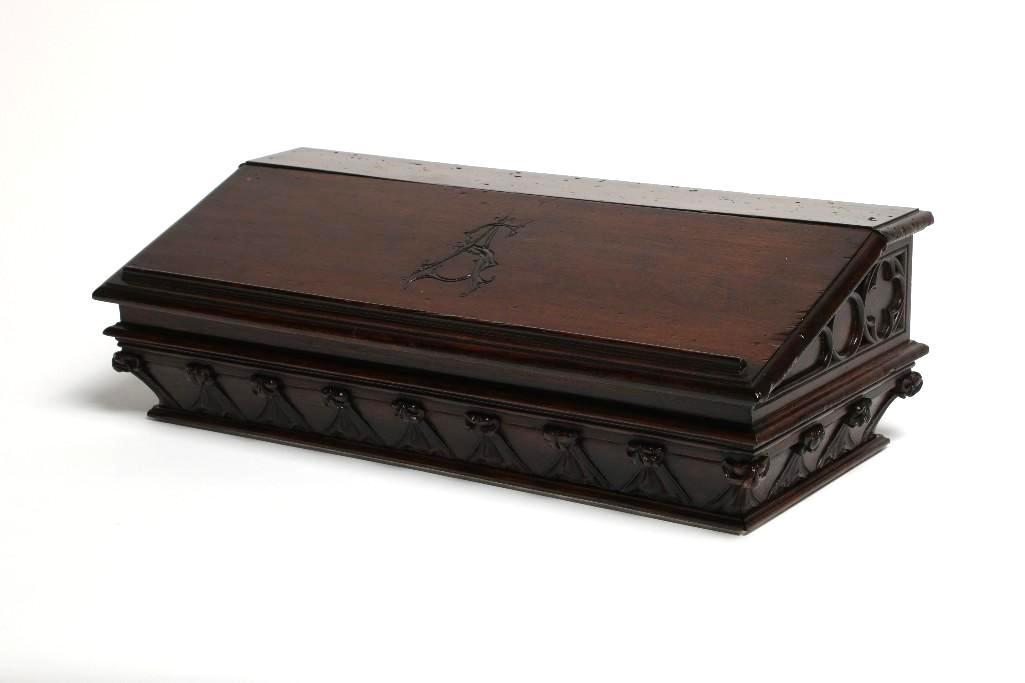 19th Century Gothic Revival Bible Book Stand: Approx. 25.75 in W x 7.75 in H x 10.75 in D.