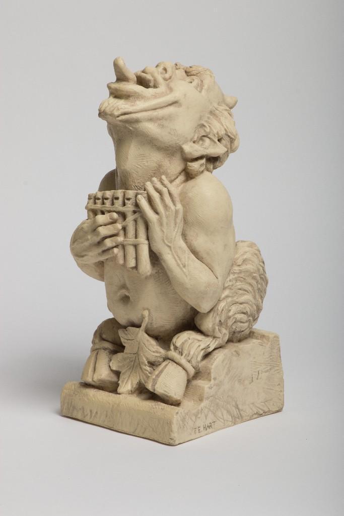 Frederick Hart (1943-1999) Cast Marble Pan Gargoyle: Titled "Pan Gargoyle, Maquette" (H. 172). Cast Marble. Inscriptions: F. E. Hart #14, Copyright 2004 F. Hart and P.E.C.F. Edition 82/195. Approx. 16 in H x 7.25 in D x 7. 25 in W. Includes documentatio