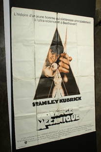 Clockwork Orange (1971) Vintage French Signed Poster: Clockwork Orange (1971) Vintage French Signed Poster Milena Canonero Costume Designer. Approx. 63 in x 47 in. Provenance: From the Estate of Film Producer and Graphic Artist David Weisman (1942-2019).