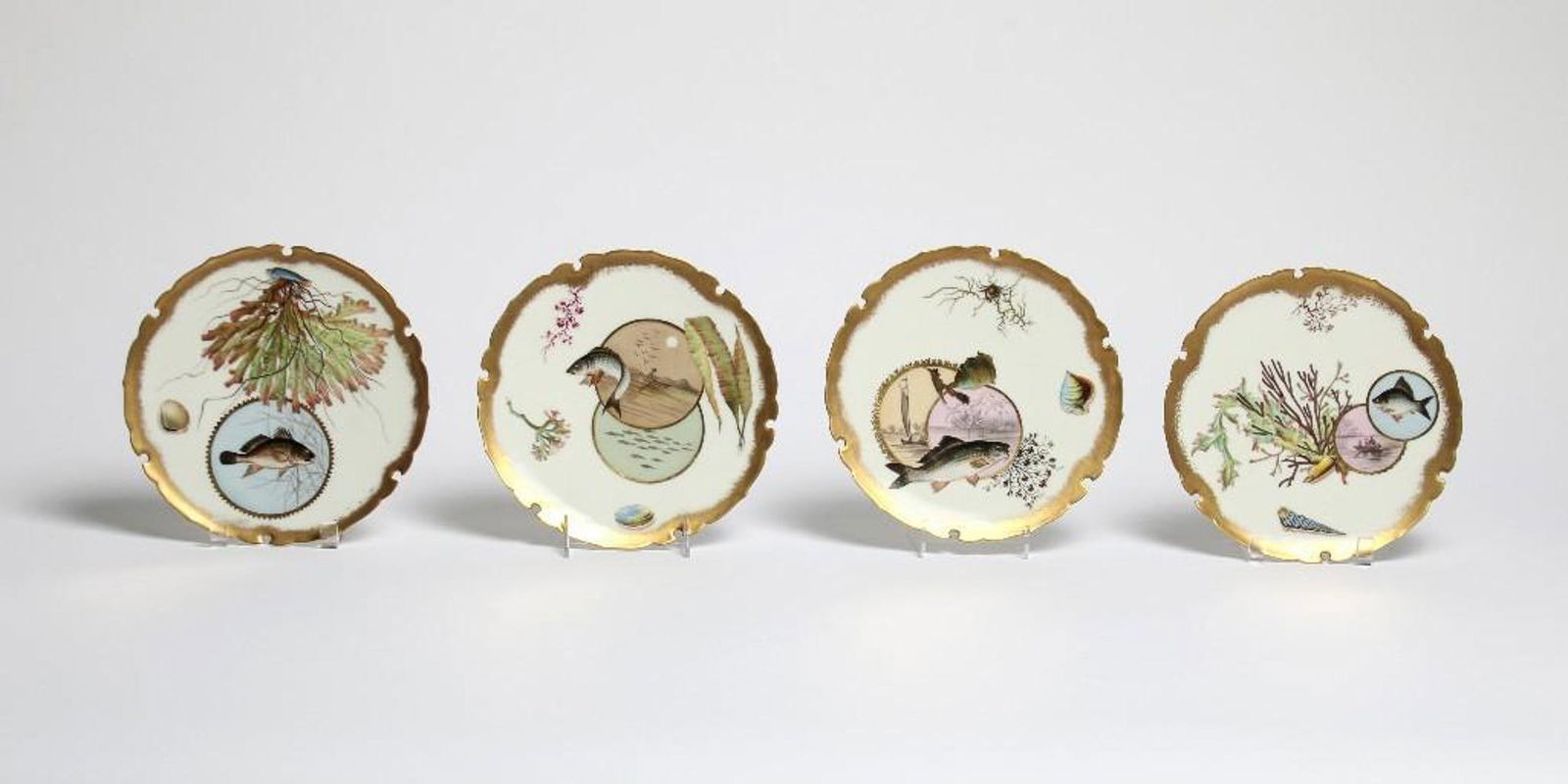 Group of 4 Antique Hand Painted Porcelain Plates (1 of 9)