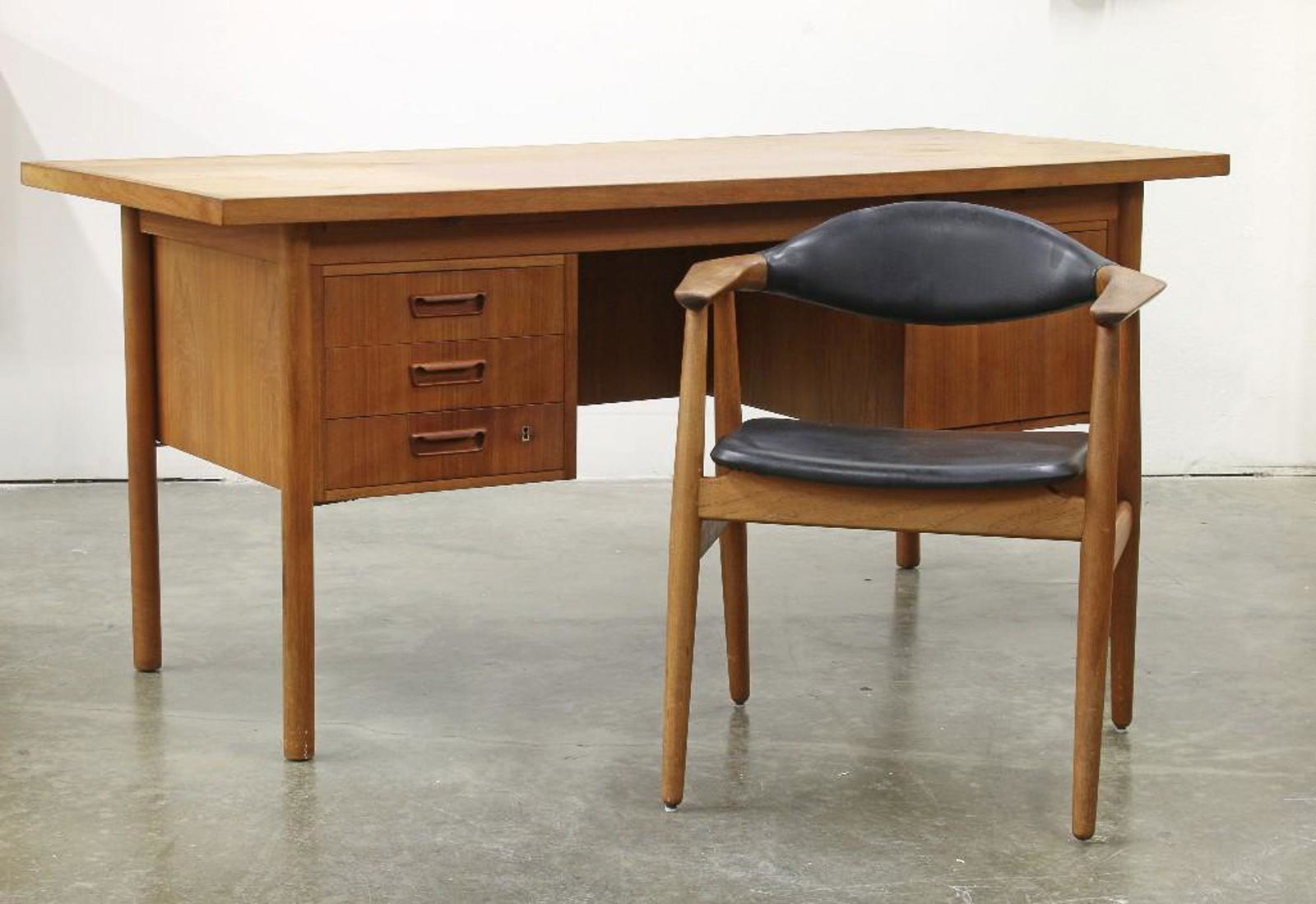 For Auction Mcm Danish Teak Desk And Chair By Maurice Villency