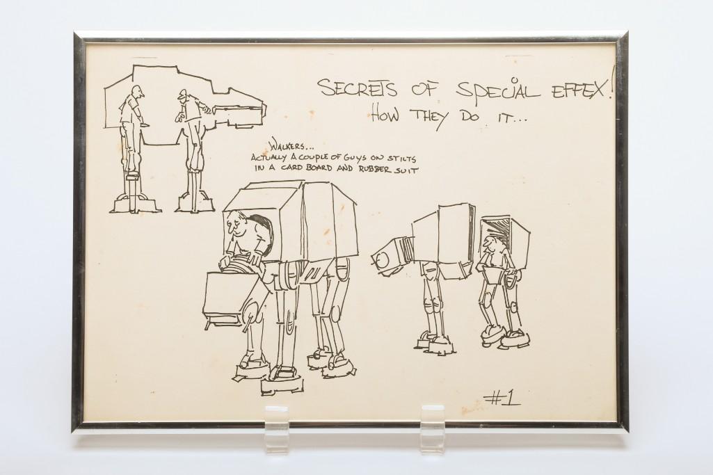 Secrets of Special Effex, Star Wars, Ink on Paper: Secrets of Special Effex, Star Wars AT-AT Walker, Ink on Paper. Approx. dimensions: 12 in W x 8.75 in H. Weight: 1 lb 9 oz. From the Estate of Film Critic and Historian Richard Schickel (1933-2017).
