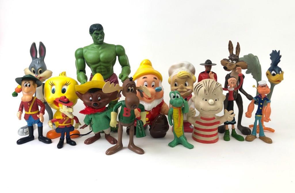 Lot of 16 Vintage Cartoon Figures Hulk Bullwinkle (1 of 7)