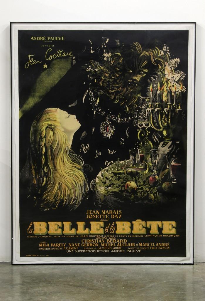 La Belle et la Béte (1951 Release) Movie Poster: La Belle et la Béte (1951 Release) Movie Poster by Malclès, Jean-Denis (1912-2002). Approx. dimensions: Frame: approx. 65.5 in H x 49.75 in W; Sight approx. 63 in H x 47.5 in W. Jean Cocteau directe