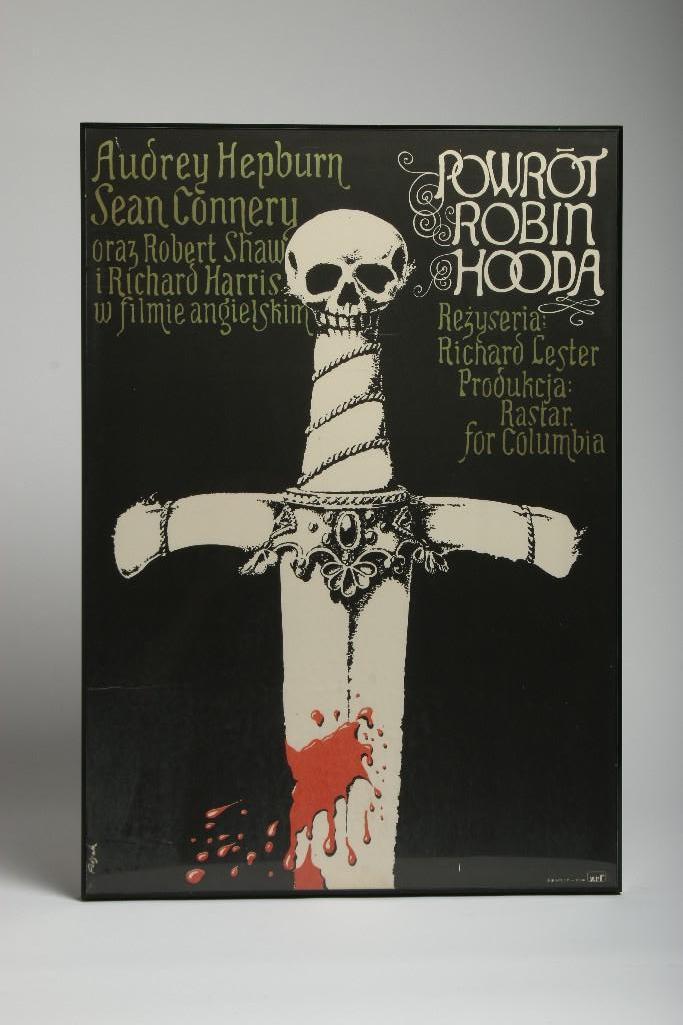 Robin Hood/Robin Hooda (1977) Polish Movie Poster: Approx. dimensions: 33.5 in H x 23.5 in W. Provenance: From the Estate of Film Producer and Graphic Artist David Weisman (1942-2019). Weight: 9 lbs 14 oz.