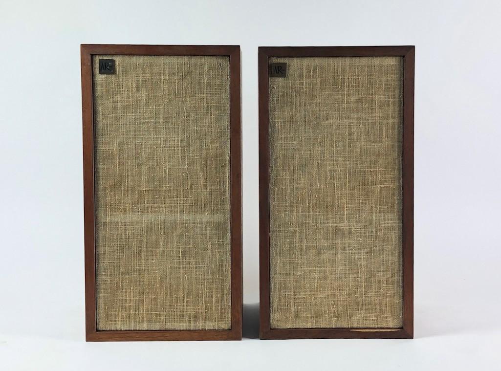 Pair Acoustic Research AR-4x Speakers: Serial numbers: FX 28890, FX 28892. Approx dimensions: 19 in H x 10 in W x 9 in D. High quality vintage speakers by Acoustic Research. Have not been tested. Weight: 35 lbs 12 oz.