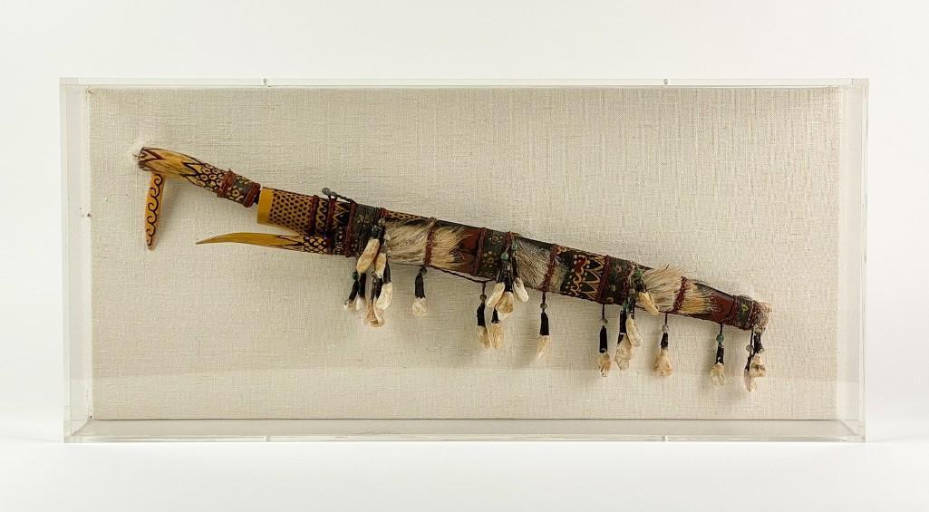 New Guinean Mandua Ceremonial Headhunting Sword: Mandau is the traditional weapon of the Dayak people of Borneo. Sometimes it is also known as Parang Ilang among the Bidayuh, Iban and Penan people, Malat by the Kayan people or Baieng by the Kenyah p