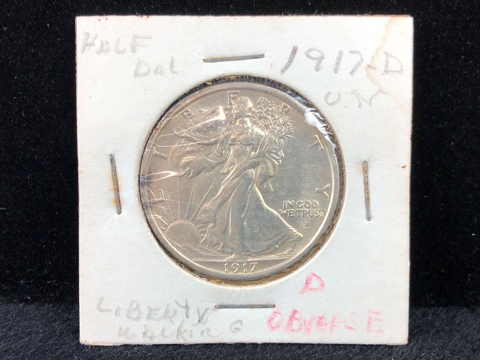 1917-D Walking Liberty Half Dollar Coin (1 of 2)