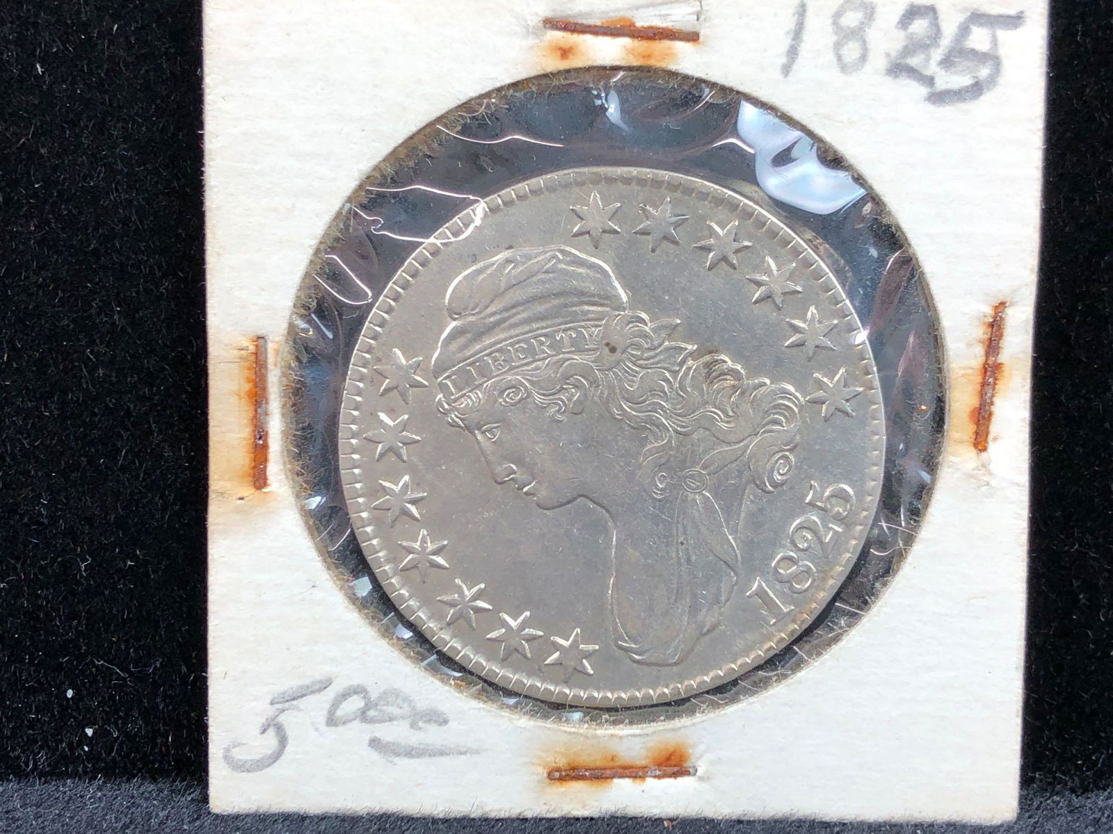 1825 Capped Bust Half Dollar Coin (1 of 2)