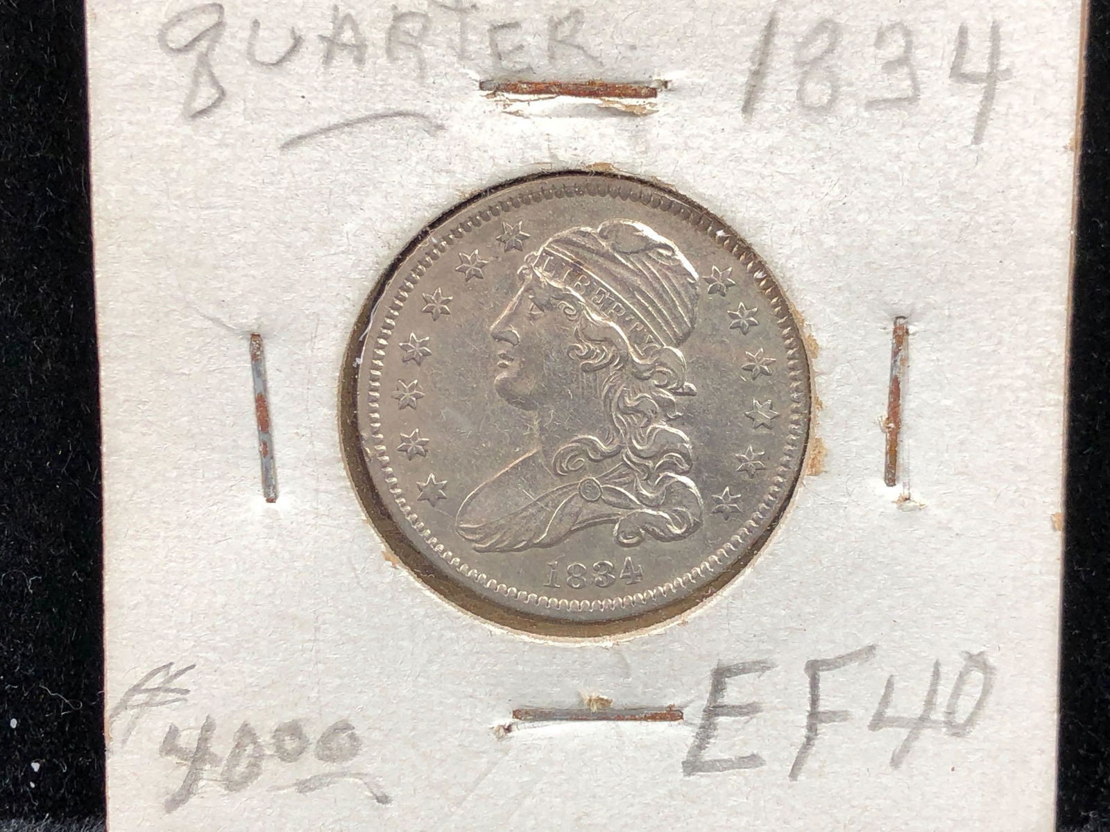 1834 Capped Bust Quarter Coin EF40 (1 of 2)