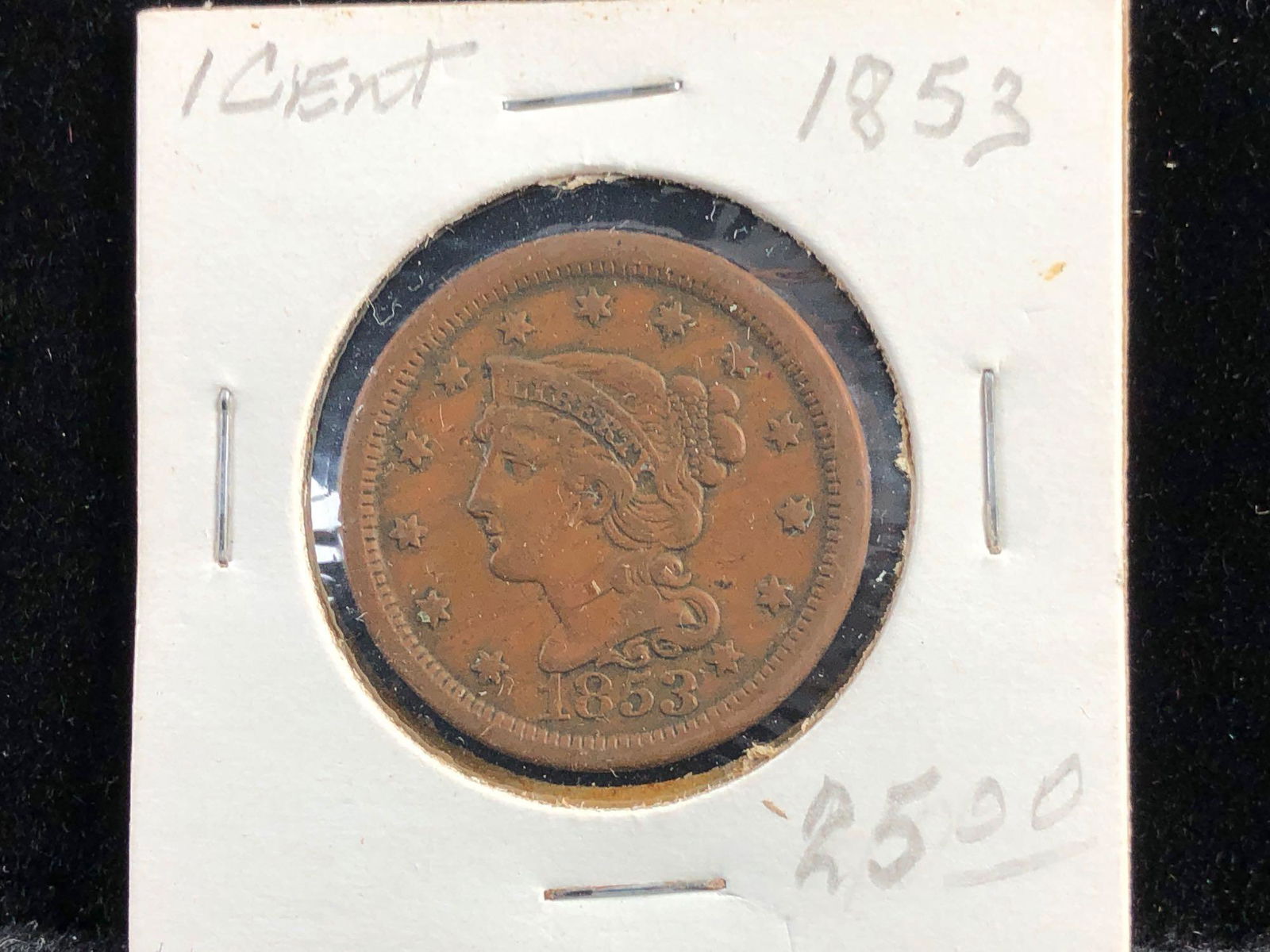 1853 US Large One Cent Coin (1 of 3)