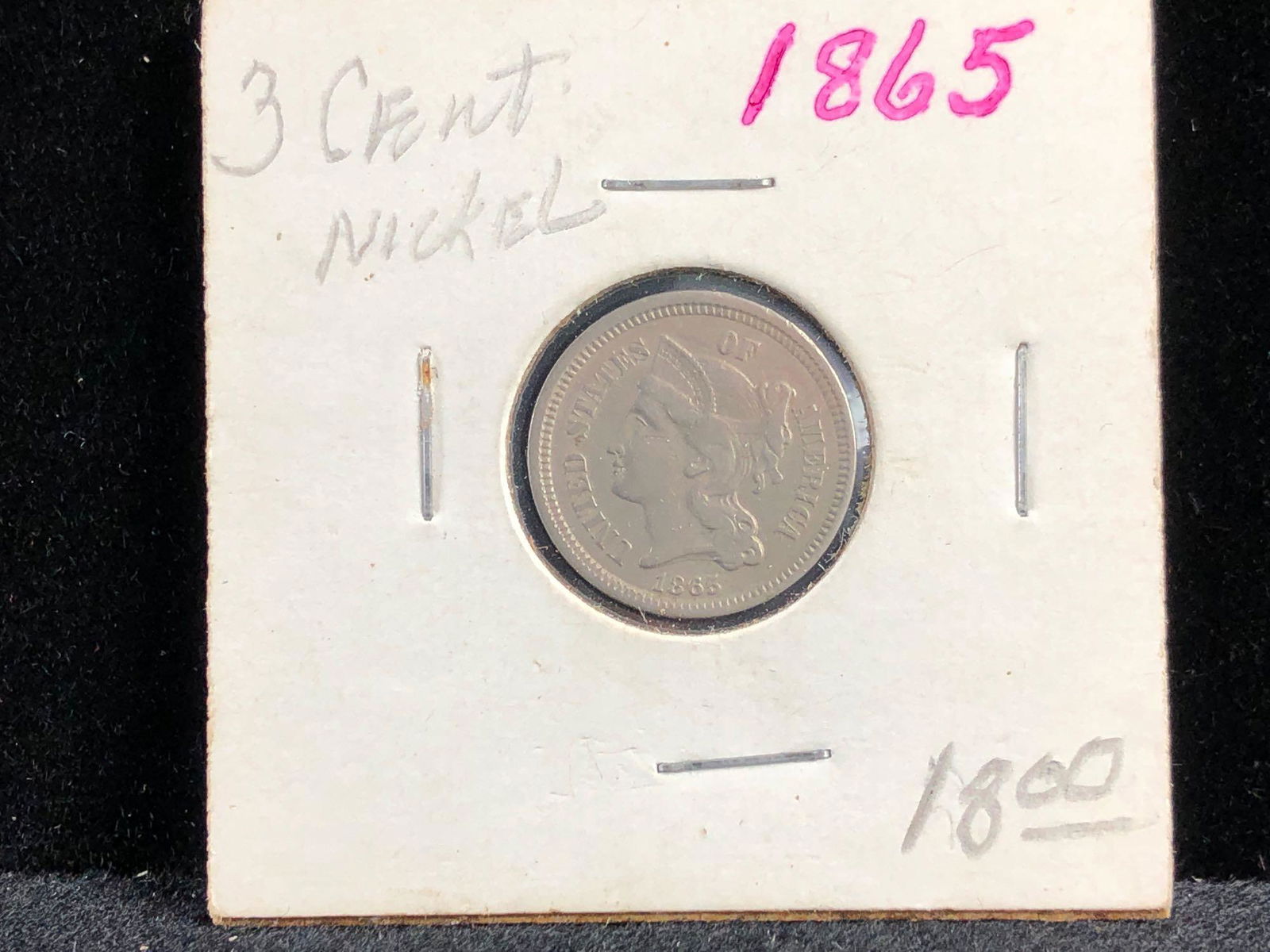 1865 3 Cent Nickel Civil War Coin (1 of 3)