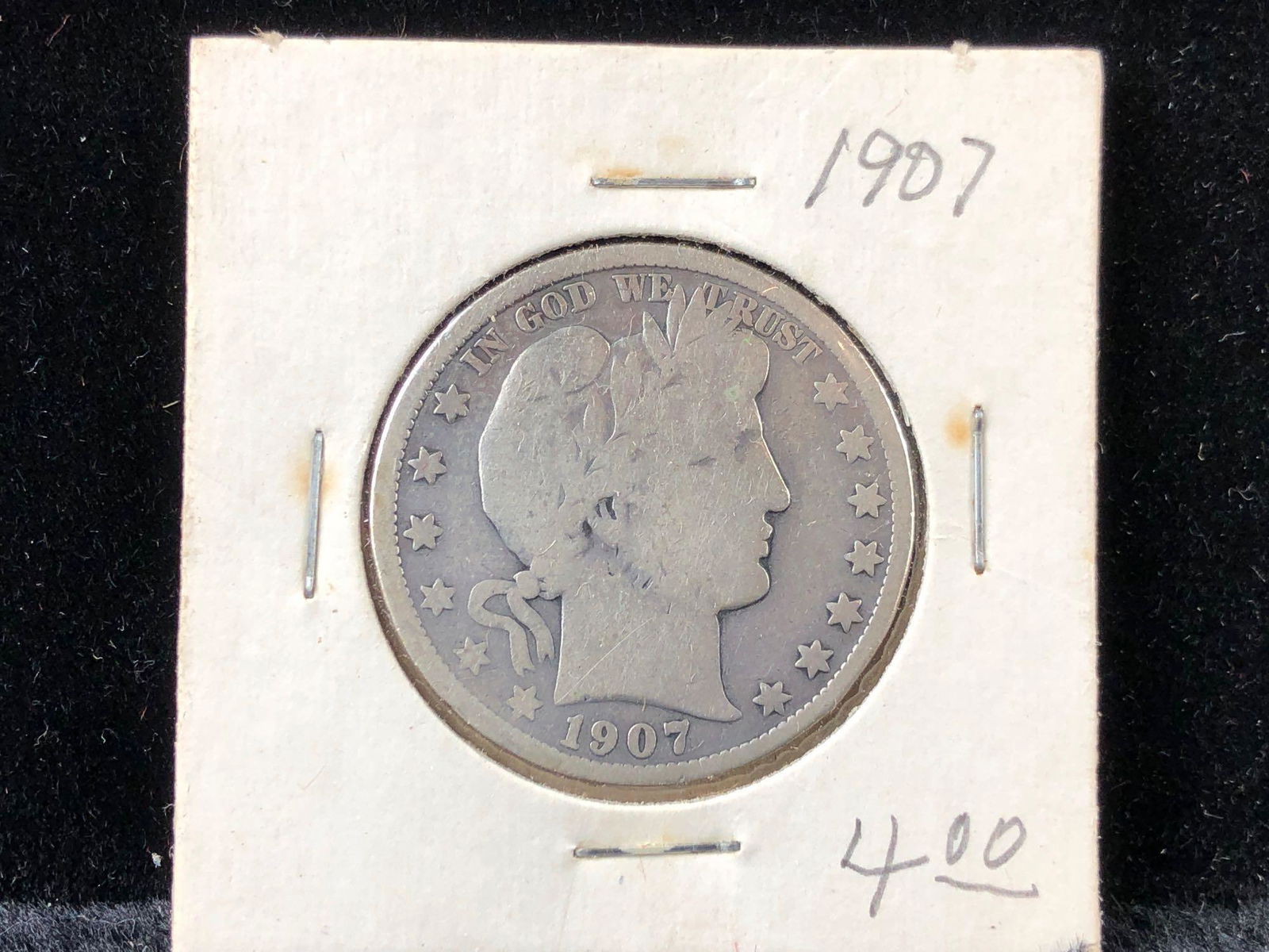1907 Barber Half Dollar Coin (1 of 2)