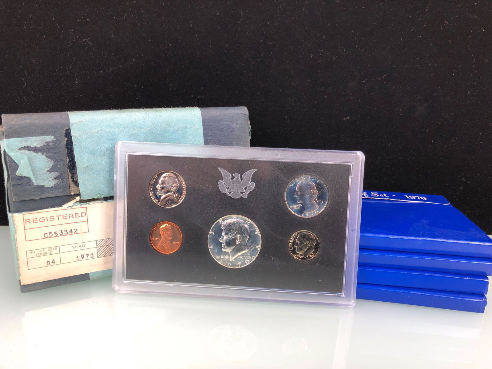 Lot of 4 1970 US Proof Set Blue Box w/Original Shipping (1 of 1)