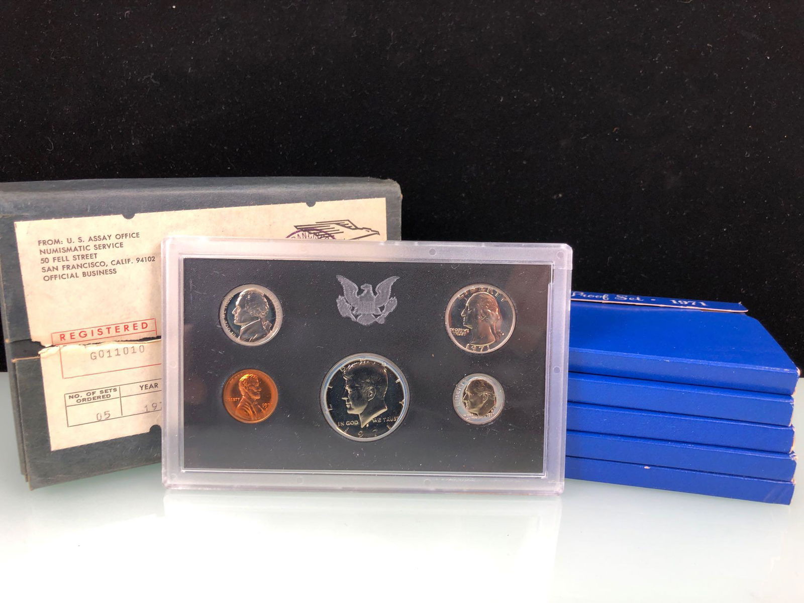 Lot of 5 1971 US Proof Set Blue Box w/Original Shipping (1 of 2)