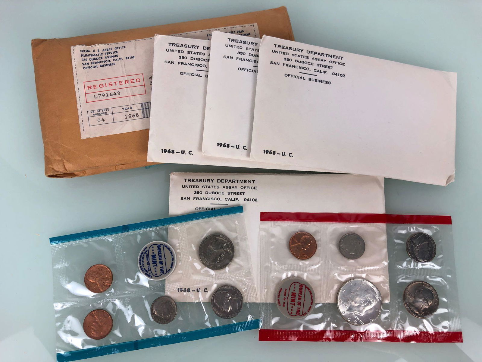 1968 Group of 4 US Mint Uncirculated Coin Sets (1 of 1)