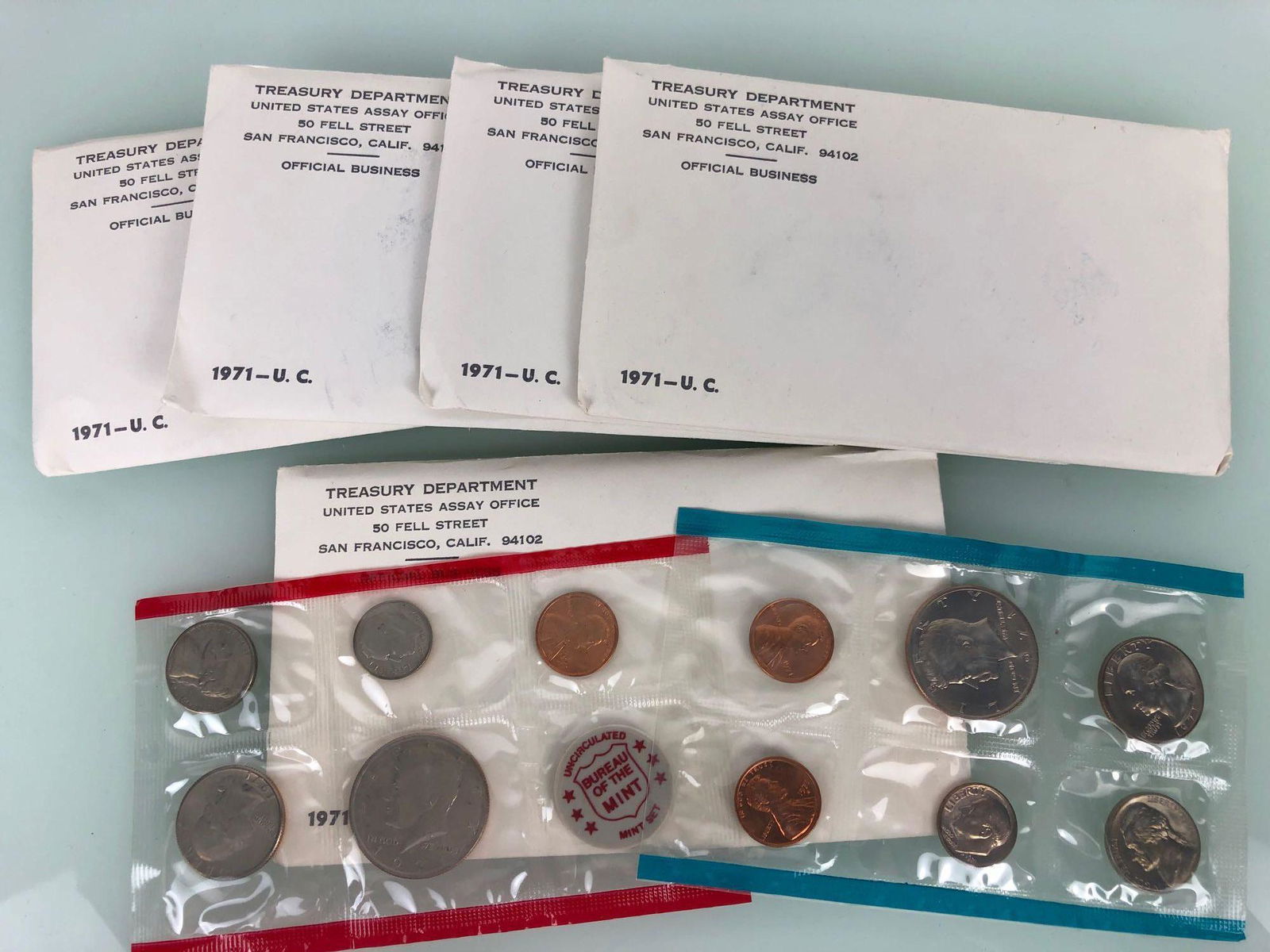 1971 Group of 5 US Mint Uncirculated Coin Set (1 of 1)