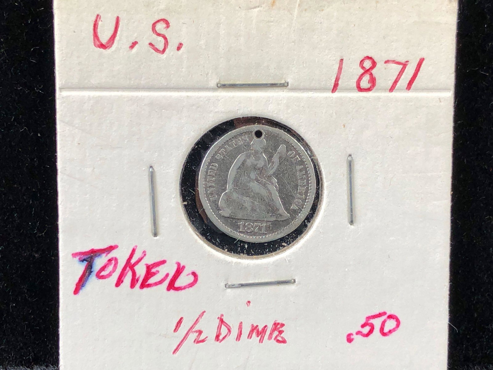 1871 Liberty Seated Half Dime Coin (1 of 2)