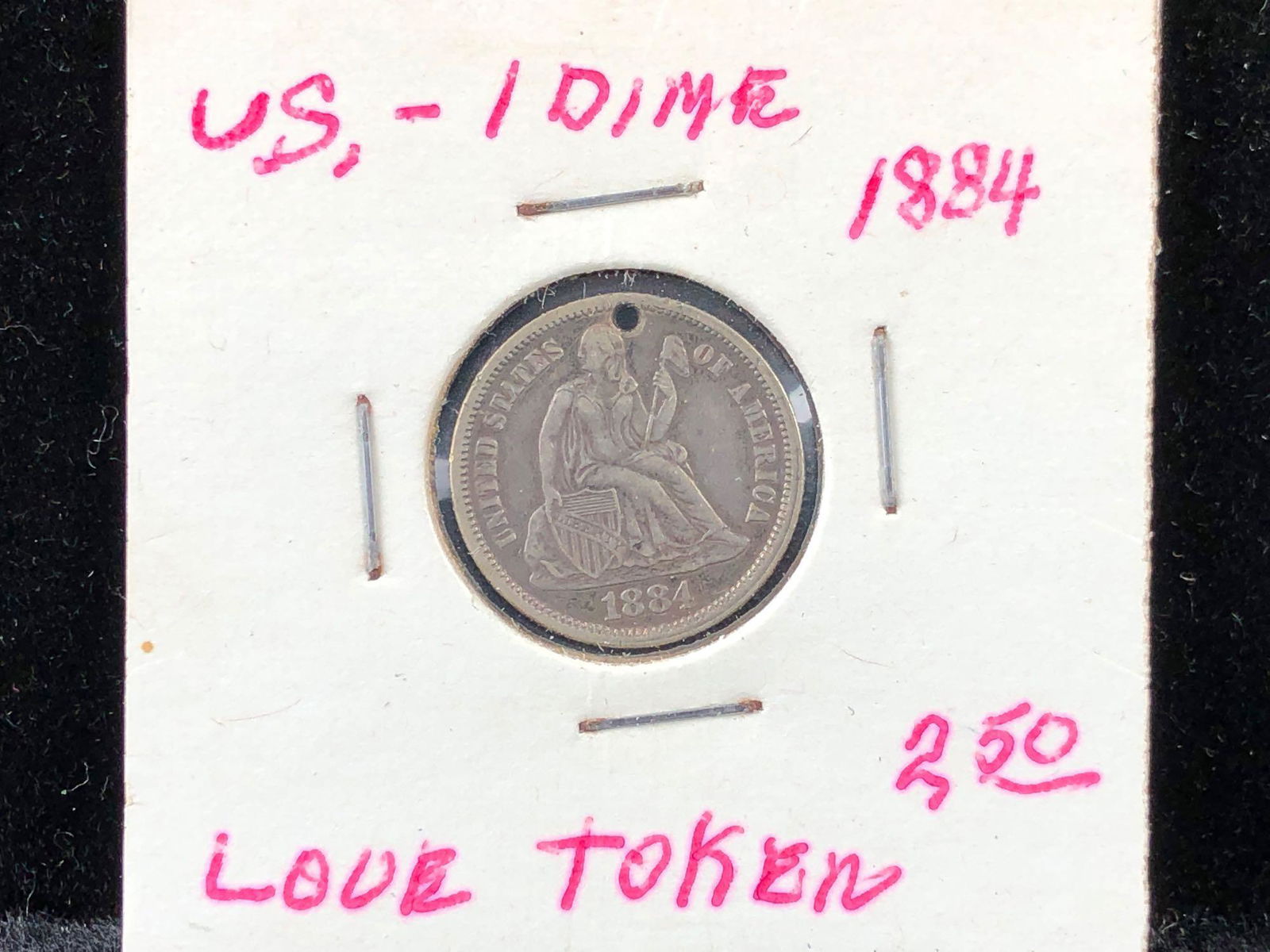 1884 Seated Liberty Dime Love Token (1 of 3)