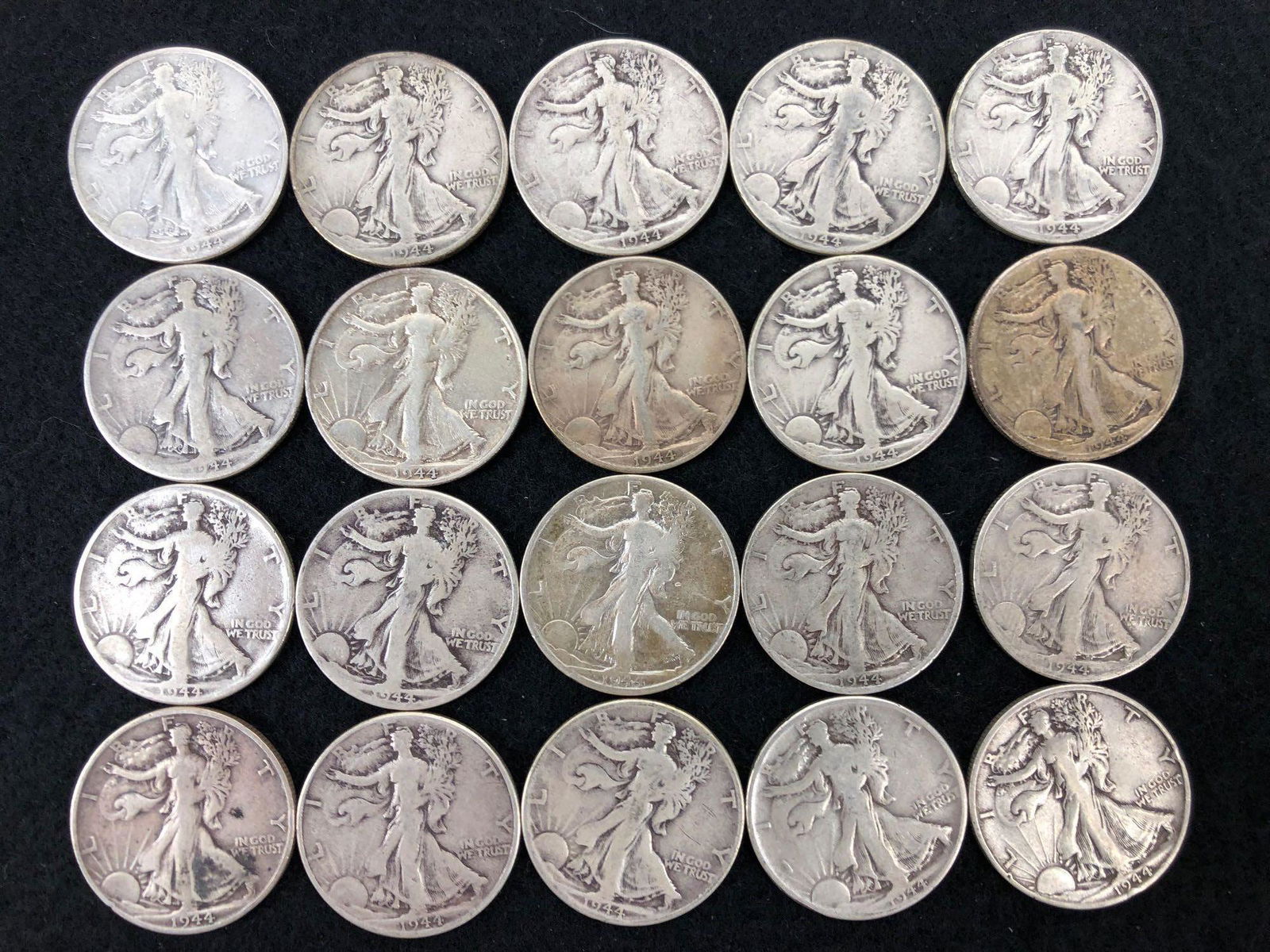 (20) 1944 Walking Liberty Half Dollar Silver Coins (1 of 2)