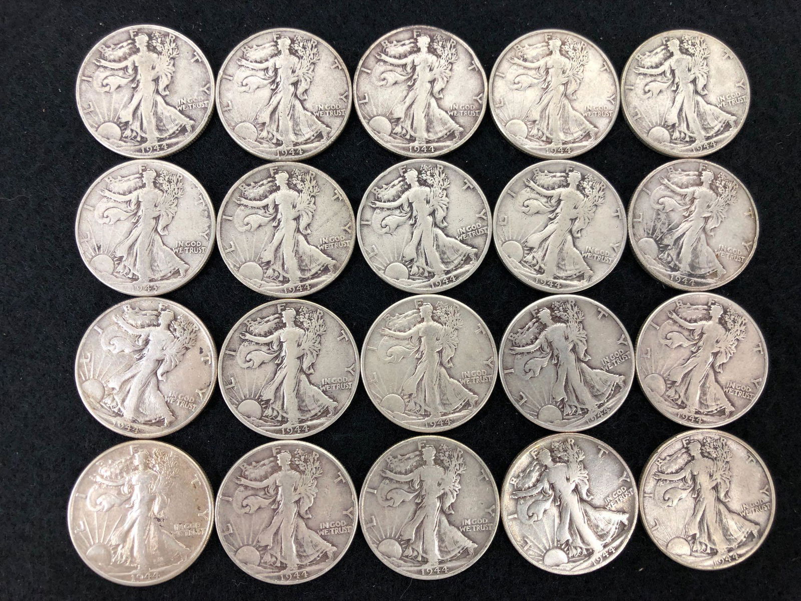 (20) 1944 Walking Liberty Half Dollar Silver Coins (1 of 2)