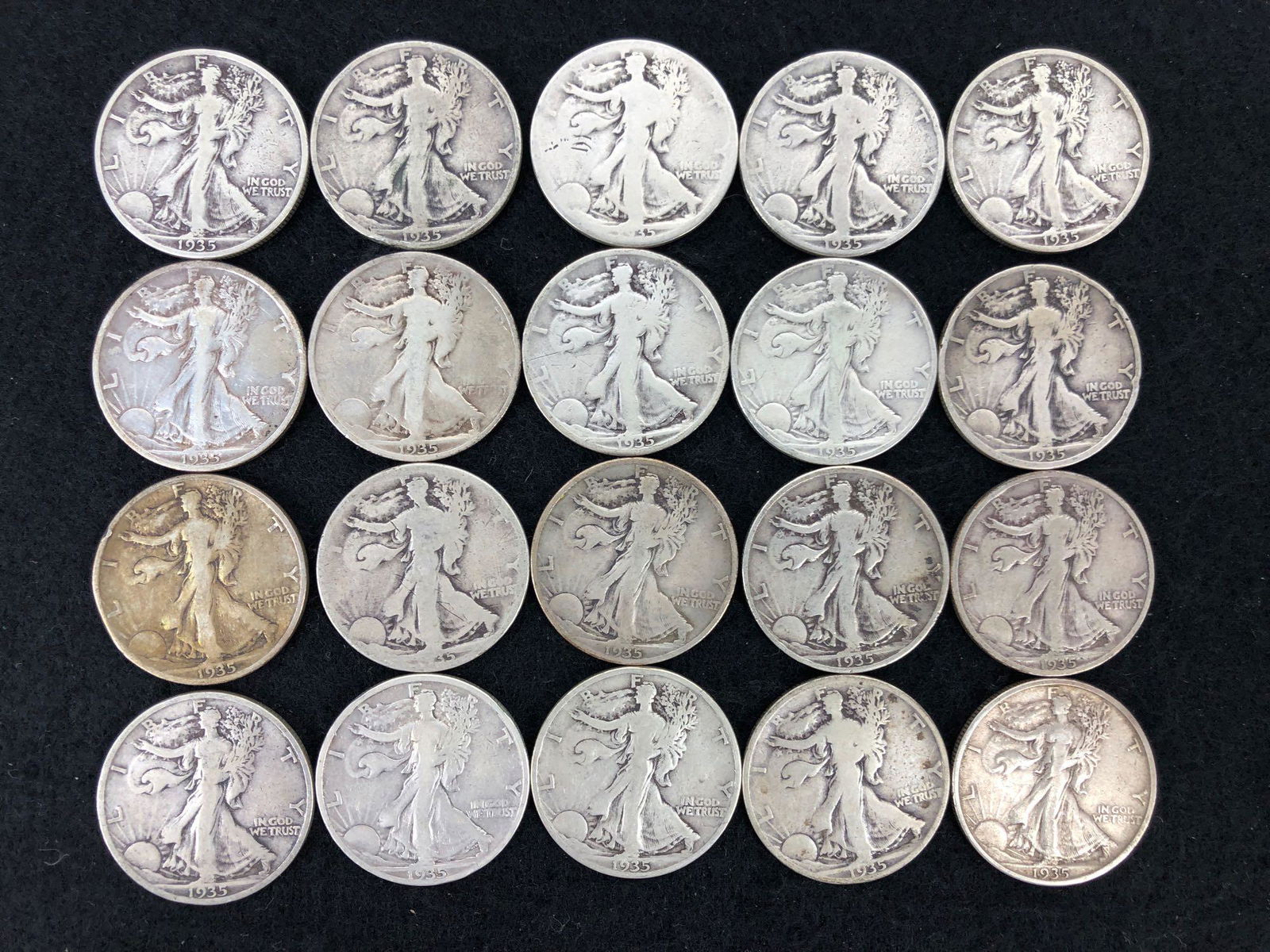 (20) 1935 Walking Liberty Half Dollar Silver Coins (1 of 2)