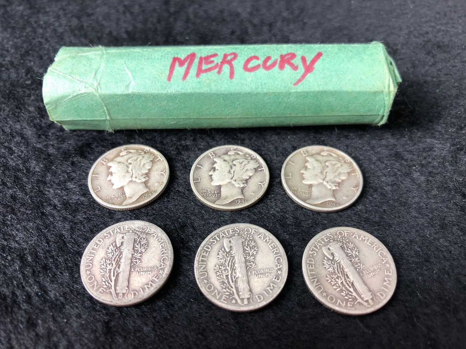 (50) Mercury Dime Roll Varied Dates (1 of 1)