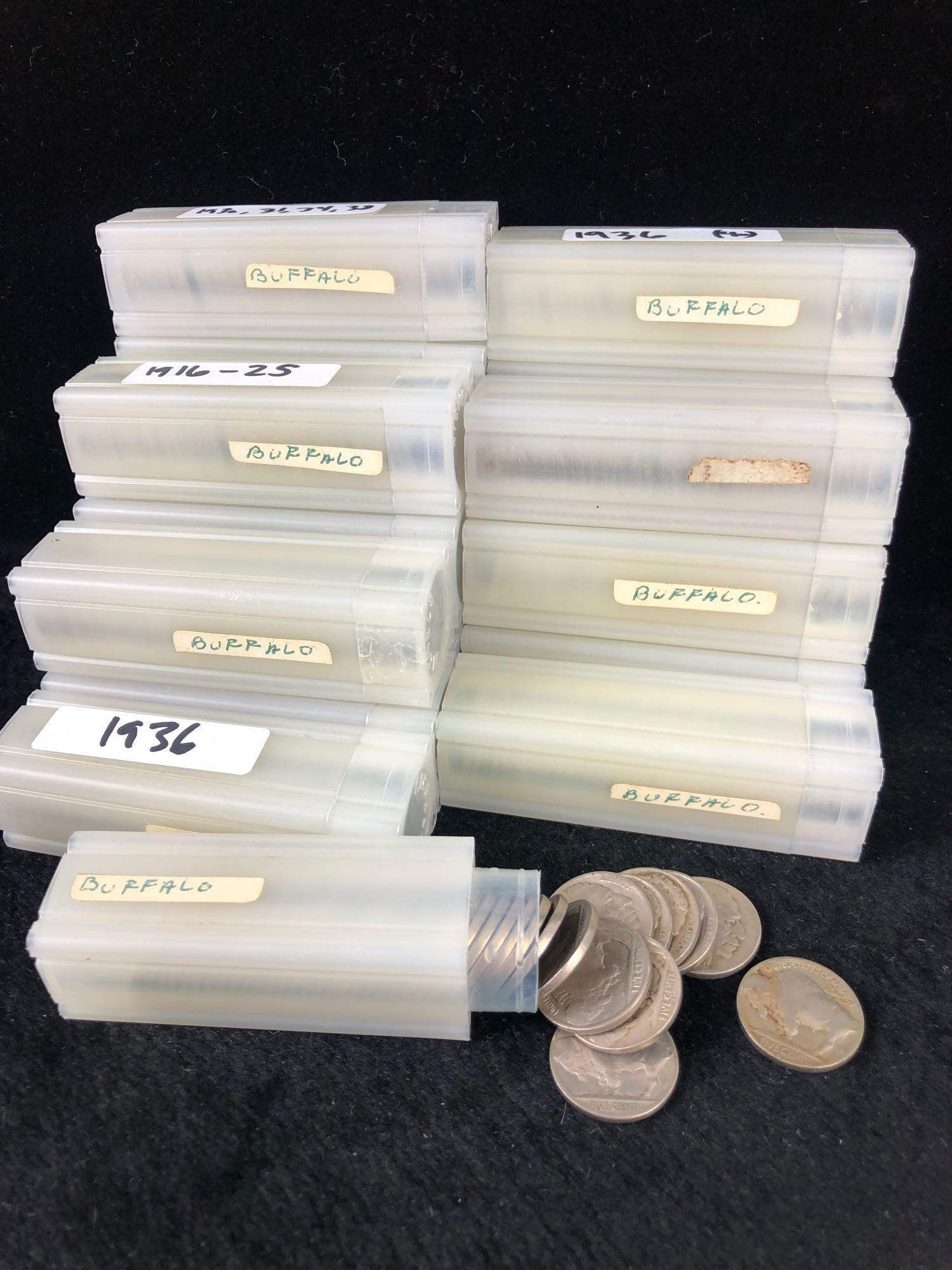 Lot of 19 Rolls of Buffalo Nickels 1916-1938 (1 of 1)