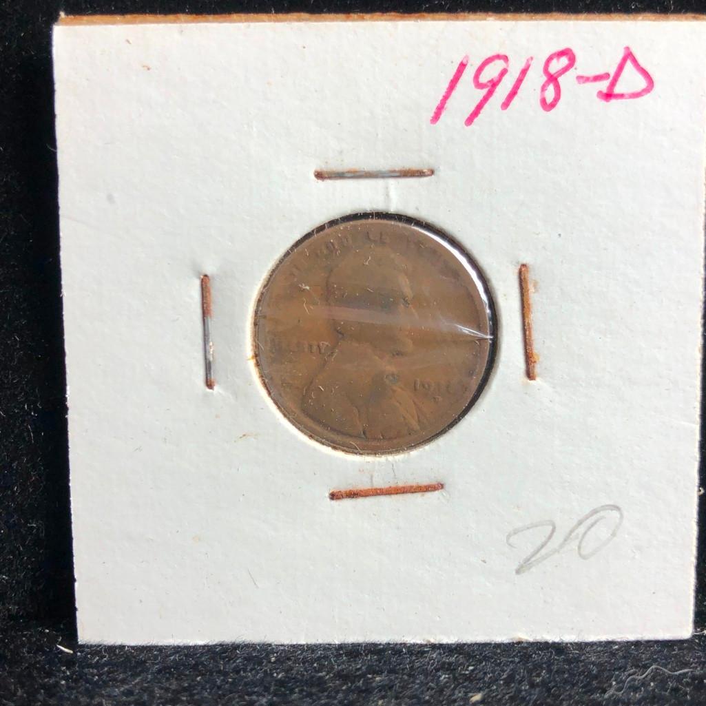 1918-D Lincoln Wheat Penny: Whether you are a seasoned collector or new to numismatics, there is something here for you! This auction includes over 1000 lots that have been in storage and untouched for 40 years. All coins are so