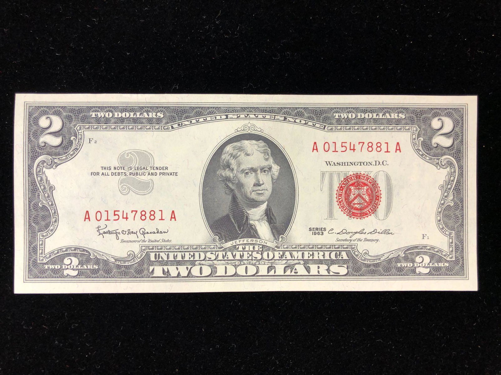 1963 Red Seal $2 Banknote US (1 of 2)