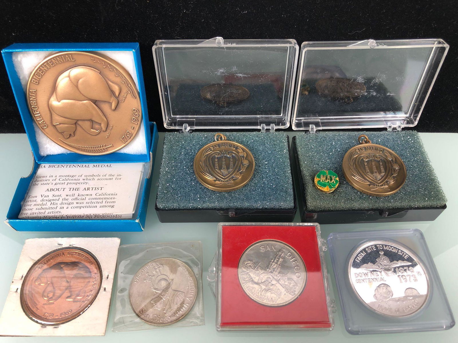Lot of 7 California Commemorative Medals Van Sant (1 of 5)