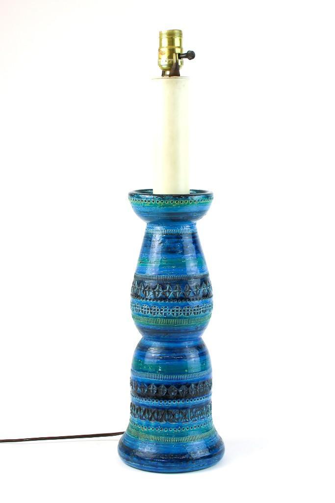 Aldo Londi for Bitossi Italian Table Lamp Mid Century: Approx. 24 in high x 6 in wide.