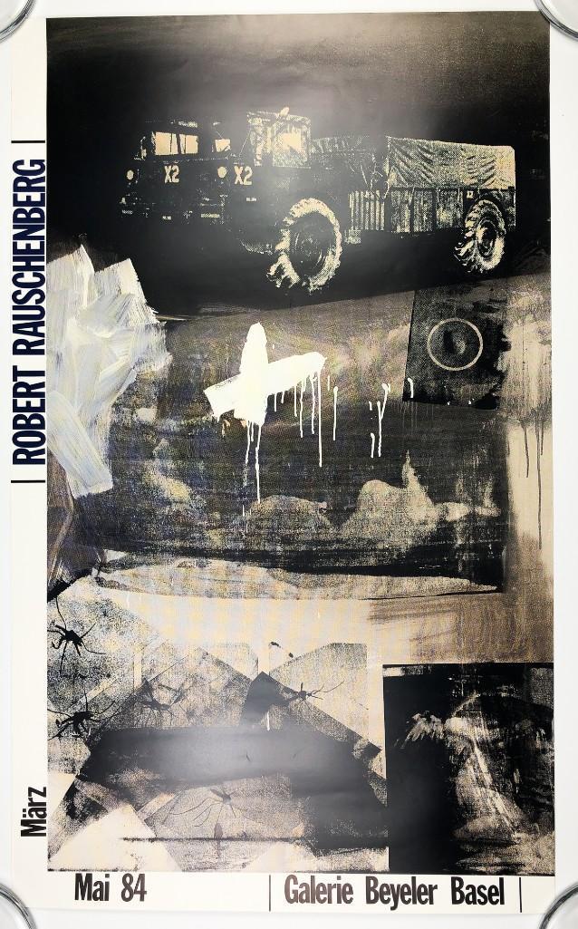 Robert Rauschenberg 1984 Poster Galerie Beyeler Basel: Approx. 31 in x 18.5 in.