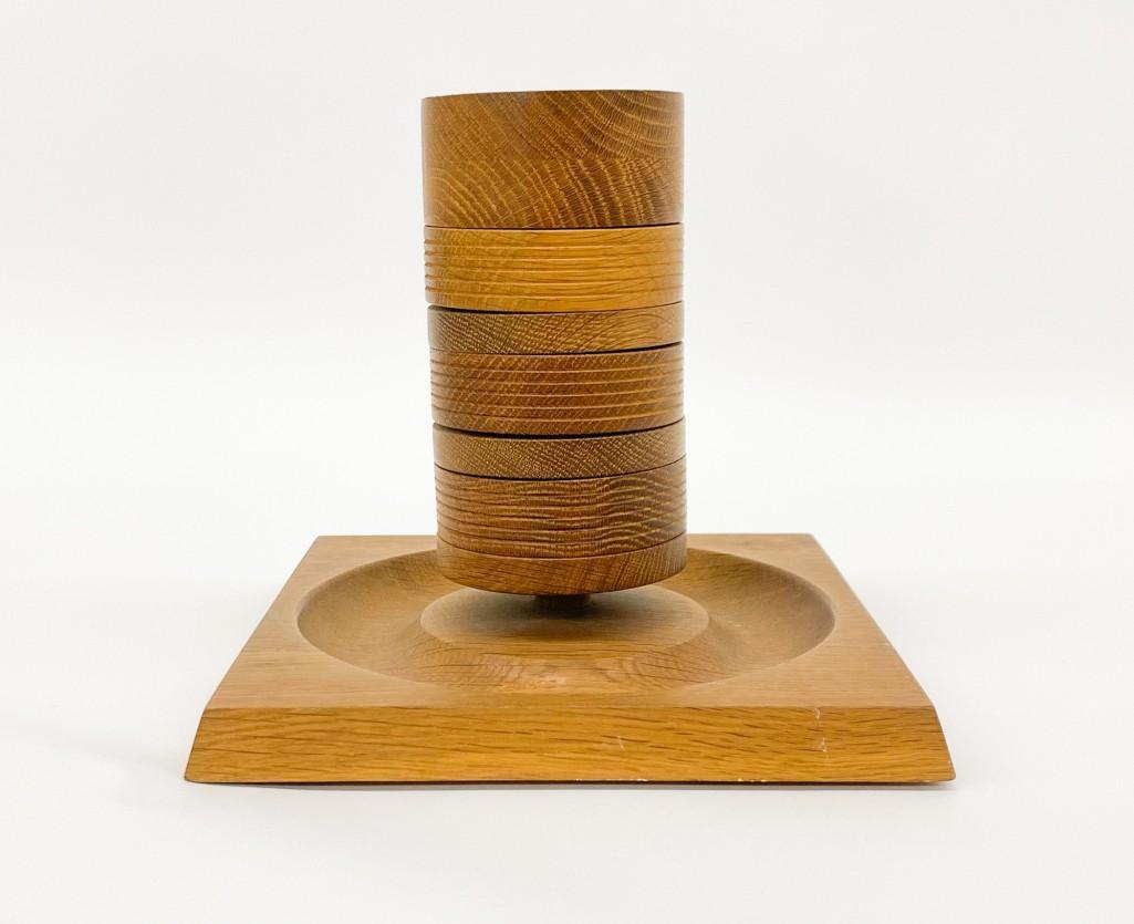 Skjode Skjern Teak Wood Tower Game, Denmark: Skjode Skjern Teak Wood Tower Game, Denmark. Approx. 9 in. x 9 in. x 9 in. Weight 2 lbs. 15 oz.