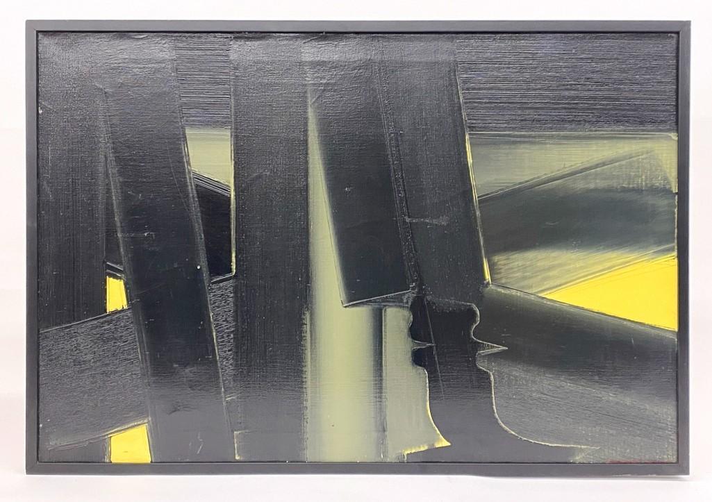 Vahan P. Amadouni (1933-1998) Oil on Canvas, Abstract: Vahan P. Amadouni (1933-1998) Armenian American, Oil on Canvas, Abstract. Signed and Dated. Approx. 24 in. x 36 in. Weight 5 lbs.