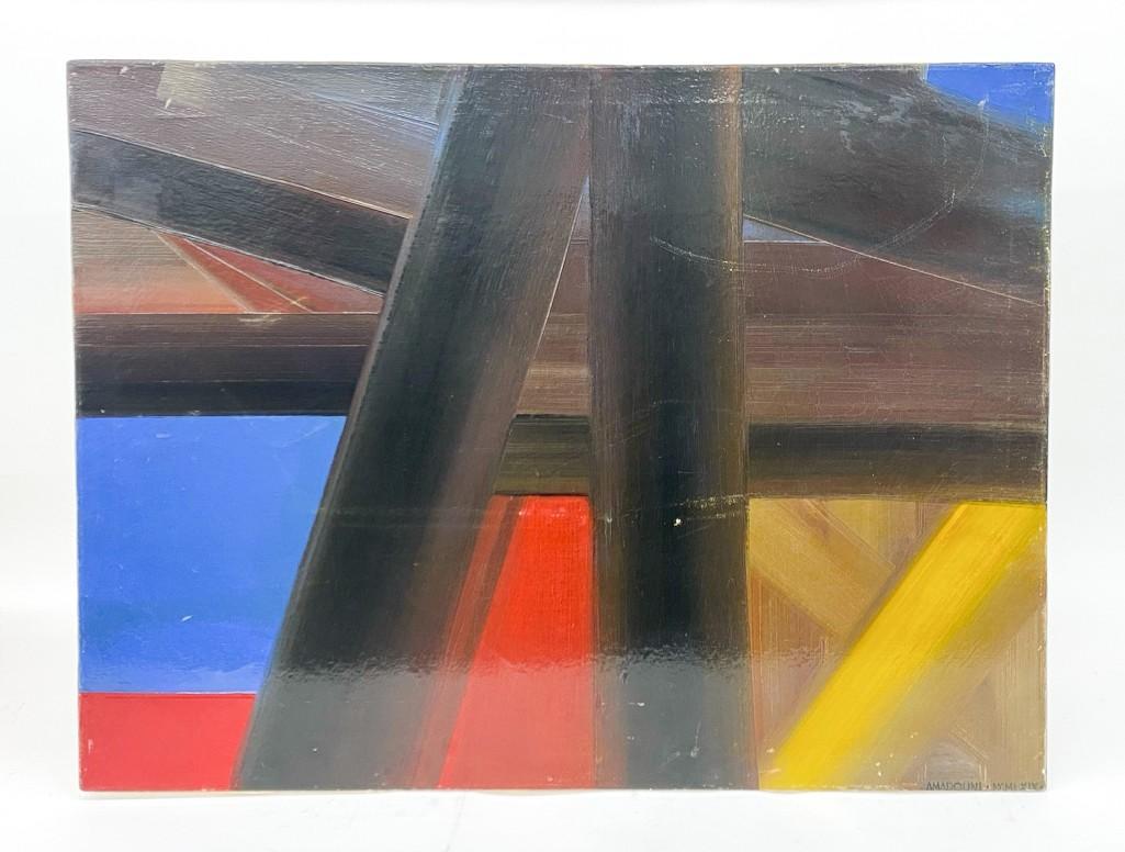 Vahan P. Amadouni (1933-1998) Oil on Canvas, Abstract: Vahan P. Amadouni (1933-1998) Armenian American, Oil on Canvas Abstract. 1969. Overall: Approx. 40 in. x 32 in. Weight 4 lbs
