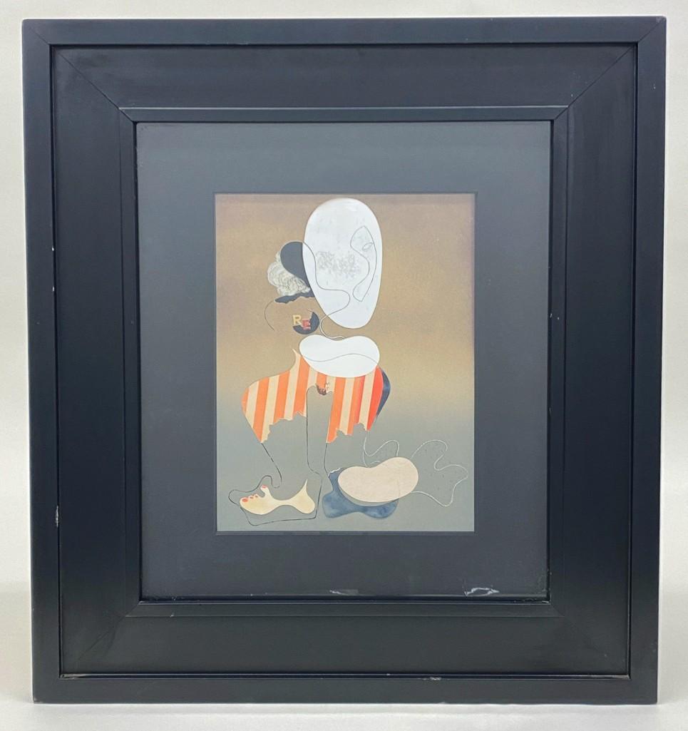 Juro Kubicek (1906-1970) Collage Figural 1945: Juro Kubicek (1906-1970) German. Original Mixed Media Collage Figural. Abstract Surrealism, 1945. You can see the artist's inked initials "JK" and "45" in the pubic region. Visible: Approx. 14 in. x 9