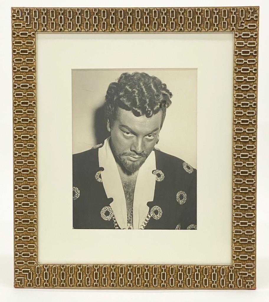 Vintage Photograph of Mario Lanza as Othello Framed: Vintage photograph, nicely matted and framed. Visible approx. 13.25 x 10.5 in. Frame 23 x 20 in. Weight 4 lbs 14 ox.