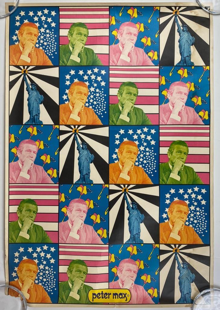 Peter Max (b. 1937) Mayor Lindsay, 1970 Poster: Original lithographic poster, produced by Robert Brian Associates, Inc. Mayor John Lindsay of New York 1966-73. Approx. 36.5 x 24.75 in.