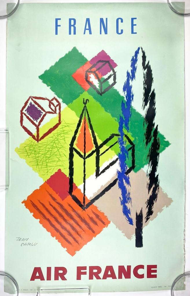 1959 Air France French Travel Poster Jean Carlu Artwork: This is an original vintage poster. Approx. size 39 in x 24 in.